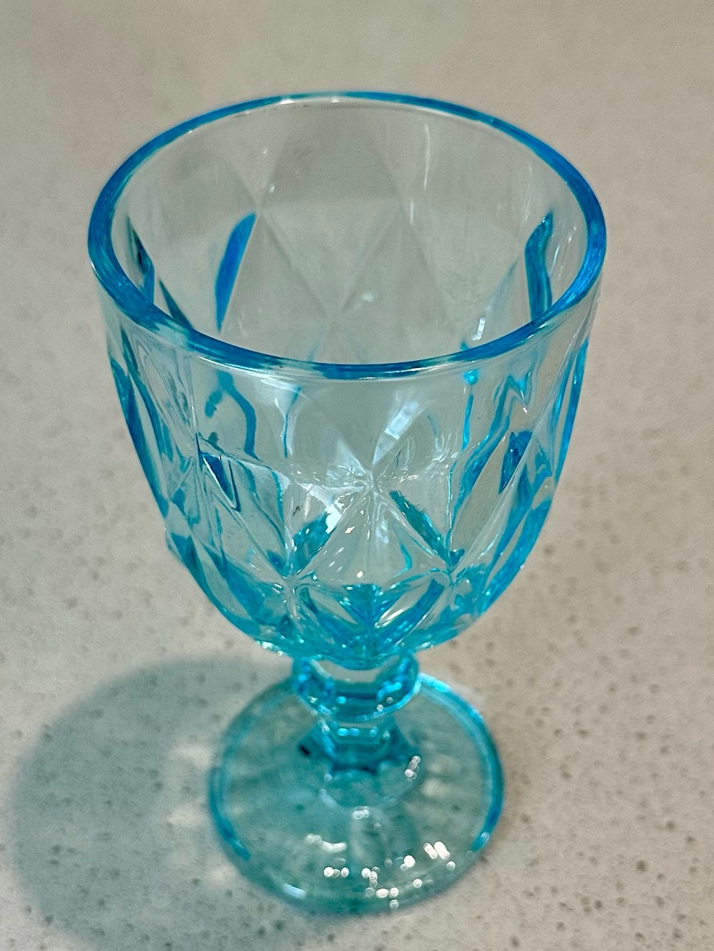 Noritake Turquoise Pressed Glass Goblet